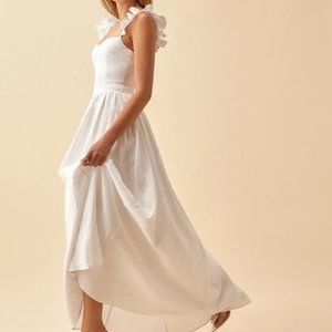 Reformation Vecchio Linen Dress White